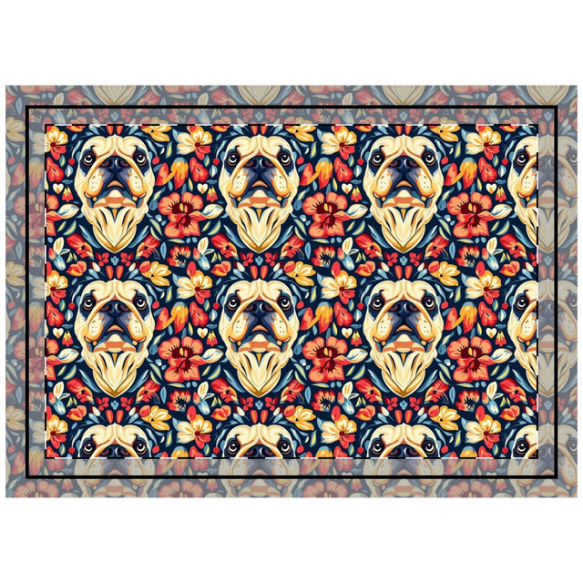 Blooming Bulldogs Fiesta Throw Pillow