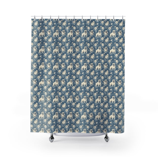 Blue Manor Bulldogs Shower Curtain