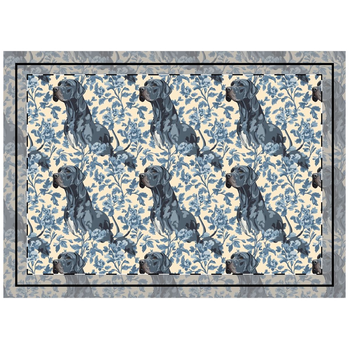 Blue Toile Danes Throw Pillow