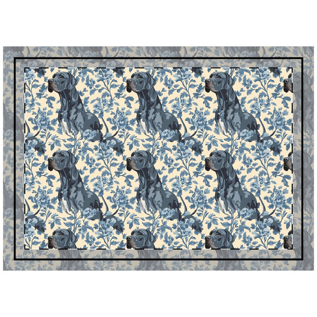Blue Toile Danes Throw Pillow