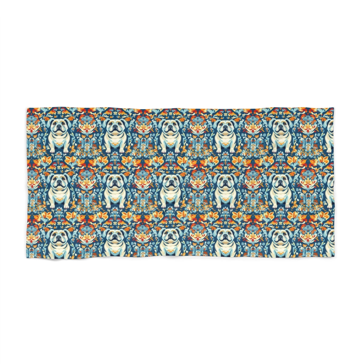 Bohemian Blooms Bulldogs Beach Towel