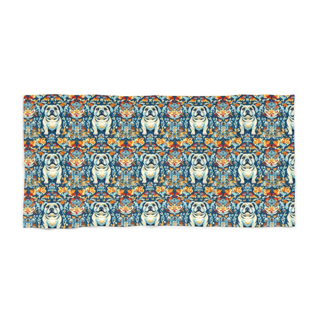 Bohemian Blooms Bulldogs Beach Towel