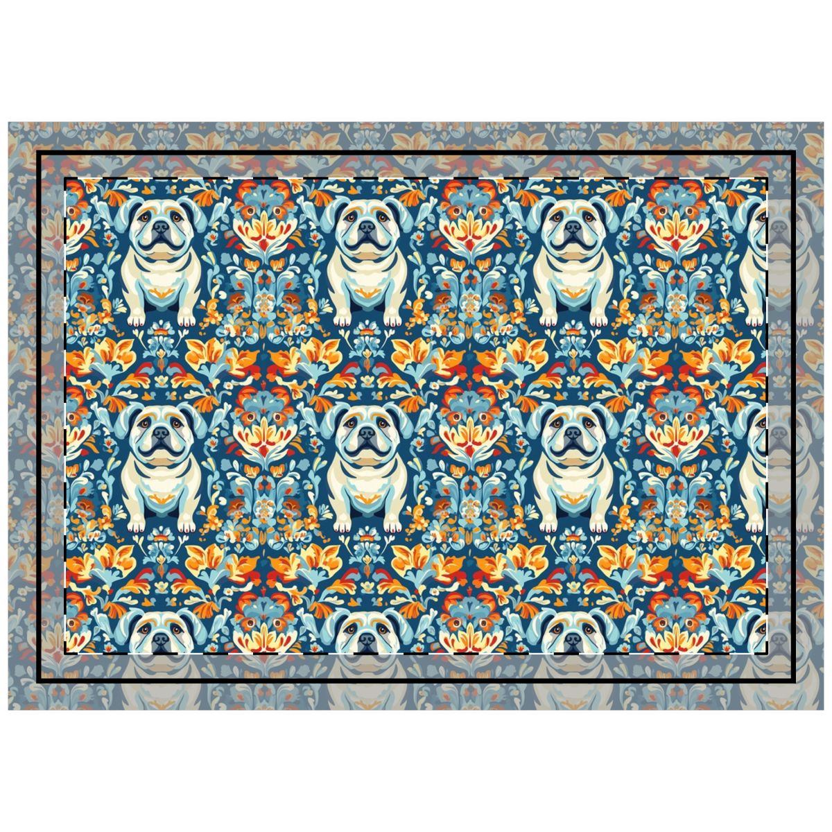 Bohemian Blooms Bulldogs Throw Pillow