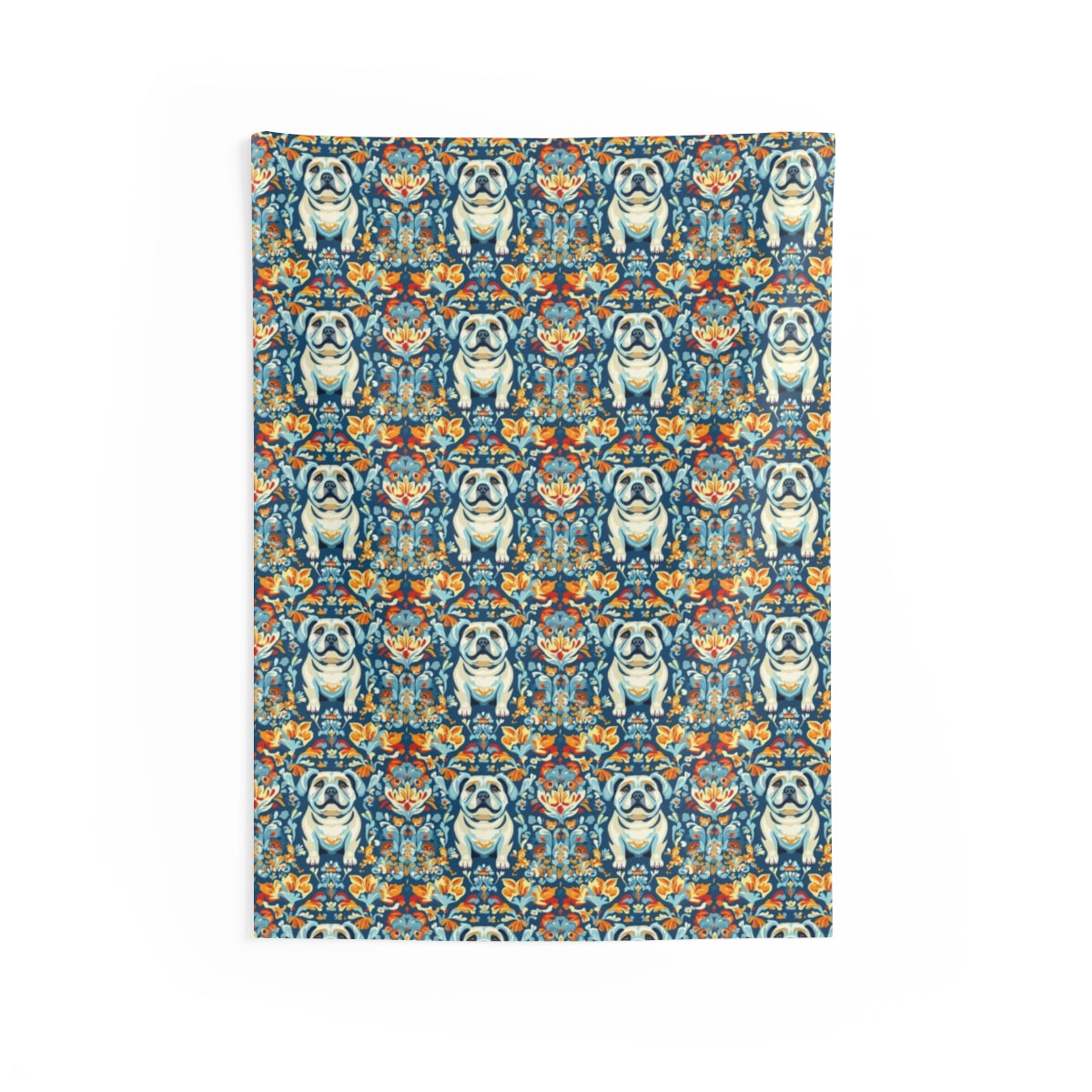 Bohemian Blooms Bulldogs Wall Tapestry