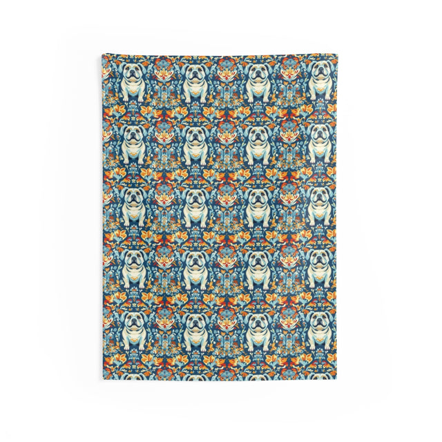 Bohemian Blooms Bulldogs Wall Tapestry
