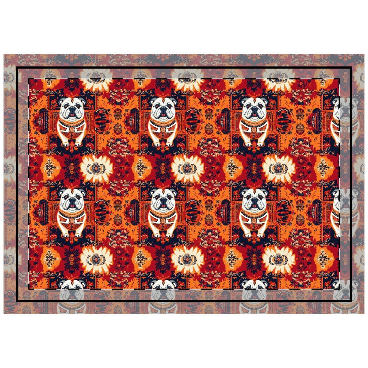 Bohemian Tapestry Bulldogs Throw Pillow