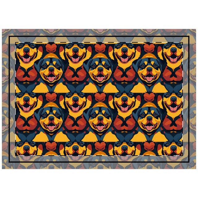Bold Pop Rottweilers Throw Pillow