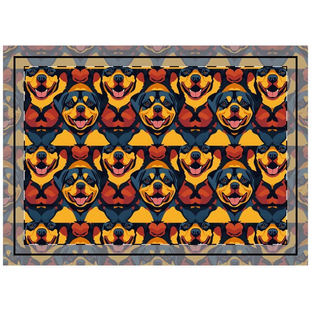Bold Pop Rottweilers Throw Pillow