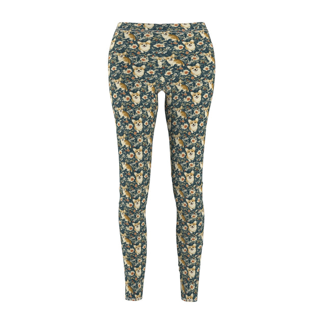 Botanical Bliss Corgis Leggings