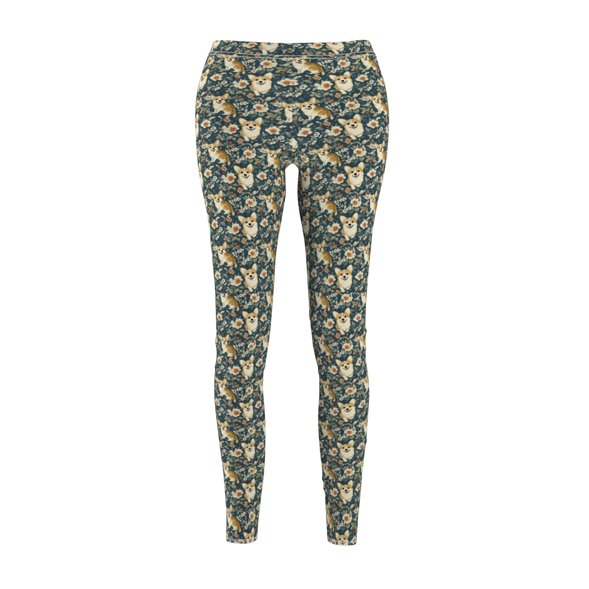 Botanical Bliss Corgis Leggings