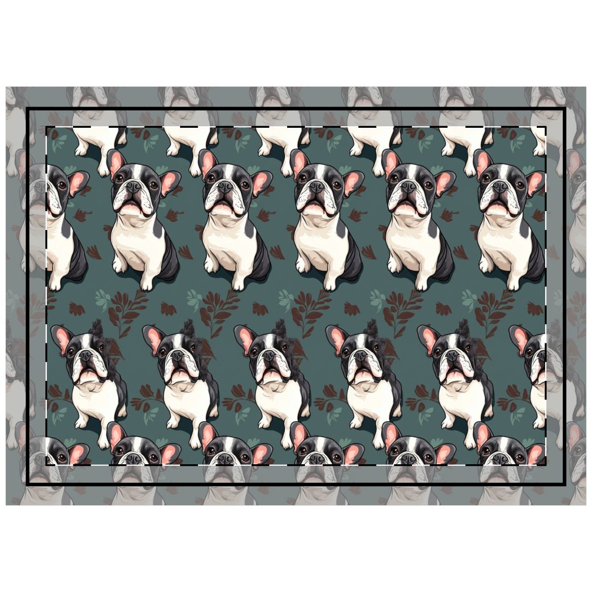 Botanical Bulldog Reverie Throw Pillow