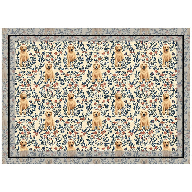 Botanical Labrador Manor Throw Pillow