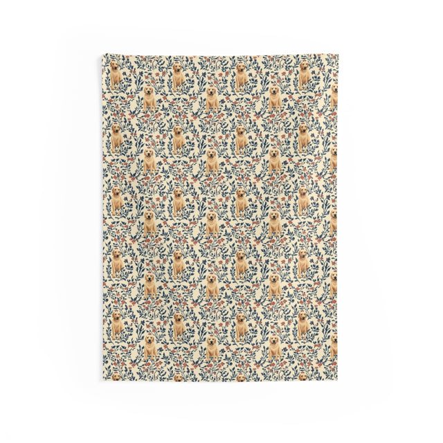 Botanical Labrador Manor Wall Tapestry