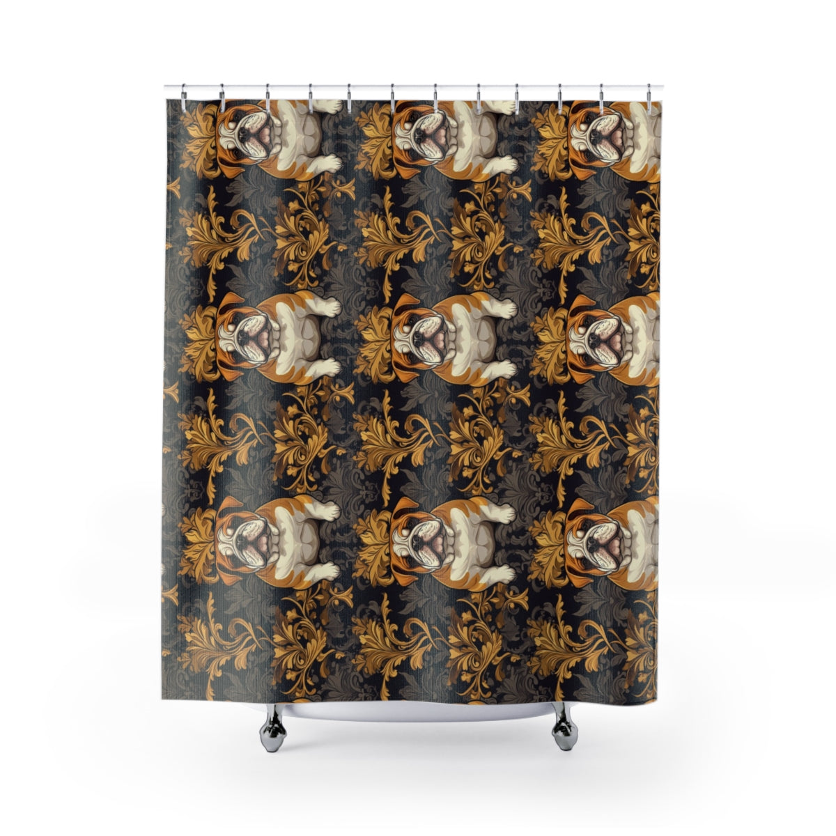 Bronze Majesty Bulldogs Shower Curtain