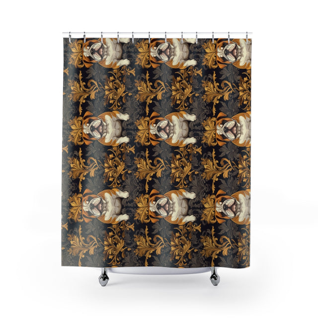 Bronze Majesty Bulldogs Shower Curtain