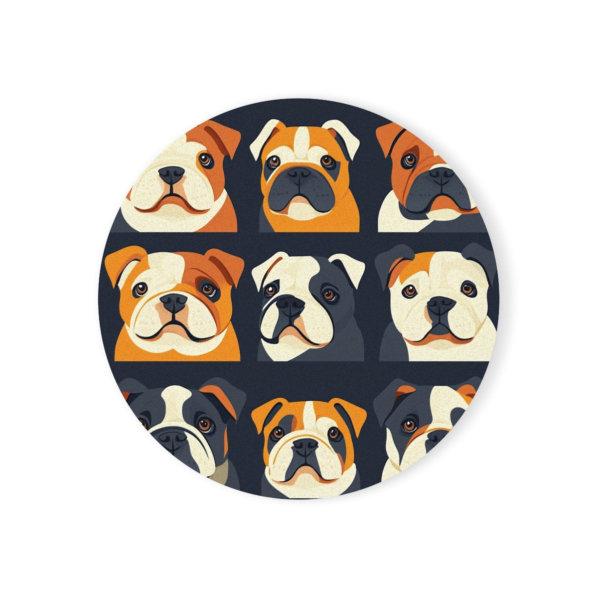 Bulldog Portrait Gallery Coasters