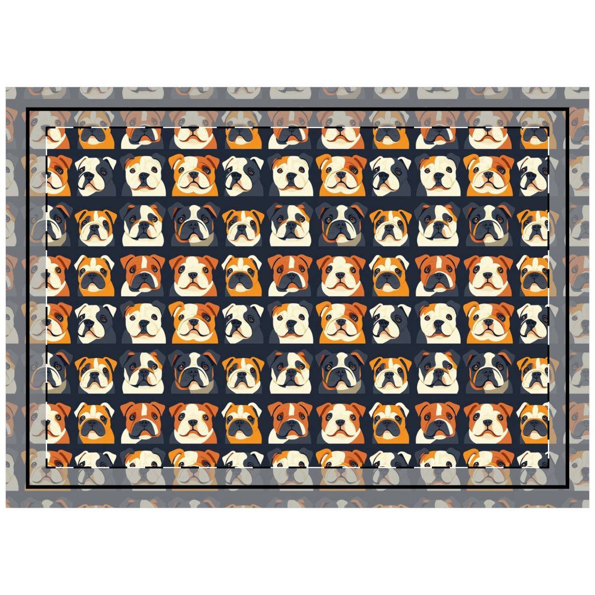 Bulldog Portrait Gallery Throw Pillow