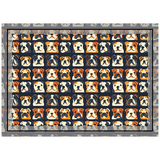 Bulldog Portrait Gallery Throw Pillow