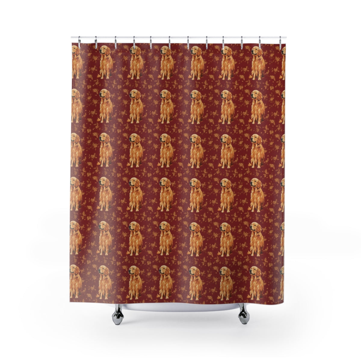 Burgundy Reverie Retrievers Shower Curtain