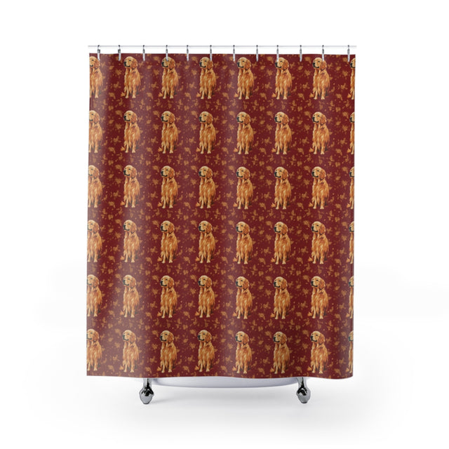 Burgundy Reverie Retrievers Shower Curtain