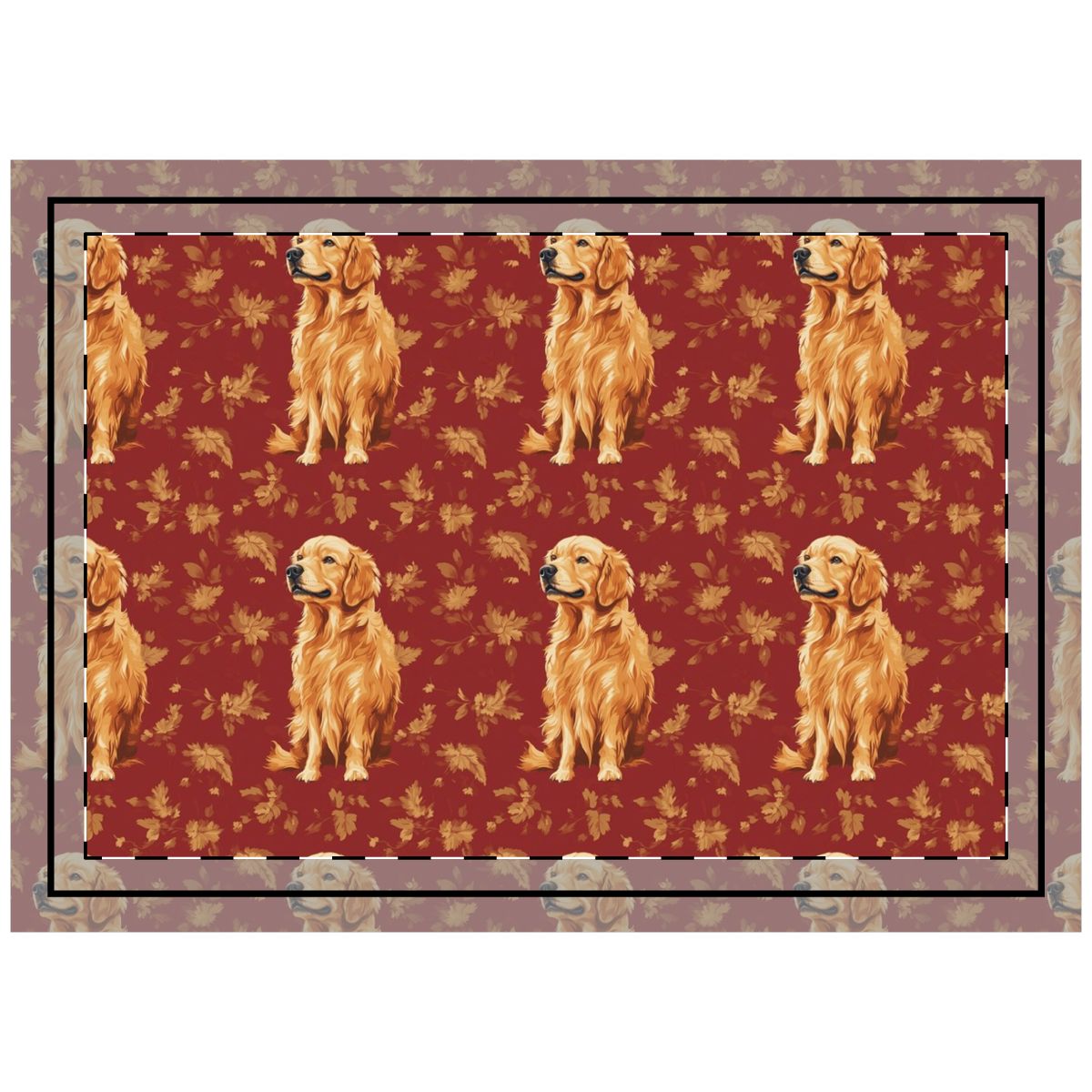 Burgundy Reverie Retrievers Throw Pillow