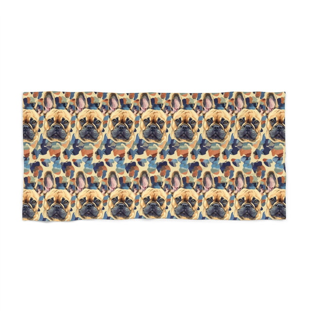 Camouflage Frenchie Brigade Beach Towel