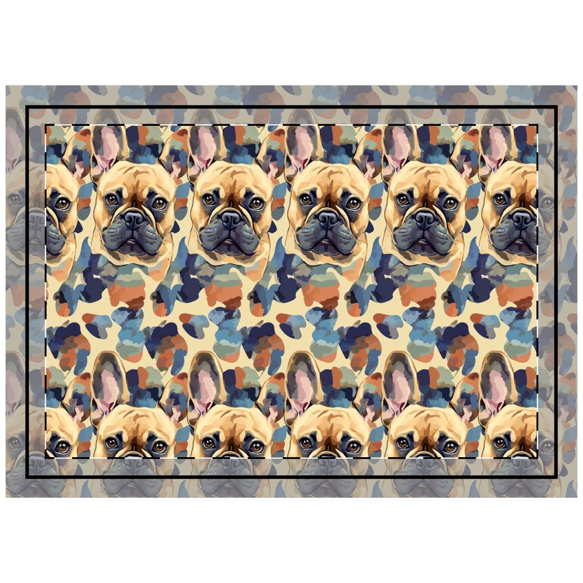 Camouflage Frenchie Brigade Throw Pillow