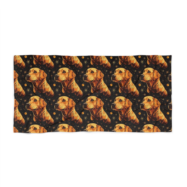 Celestial Golden Hour Labs Beach Towel