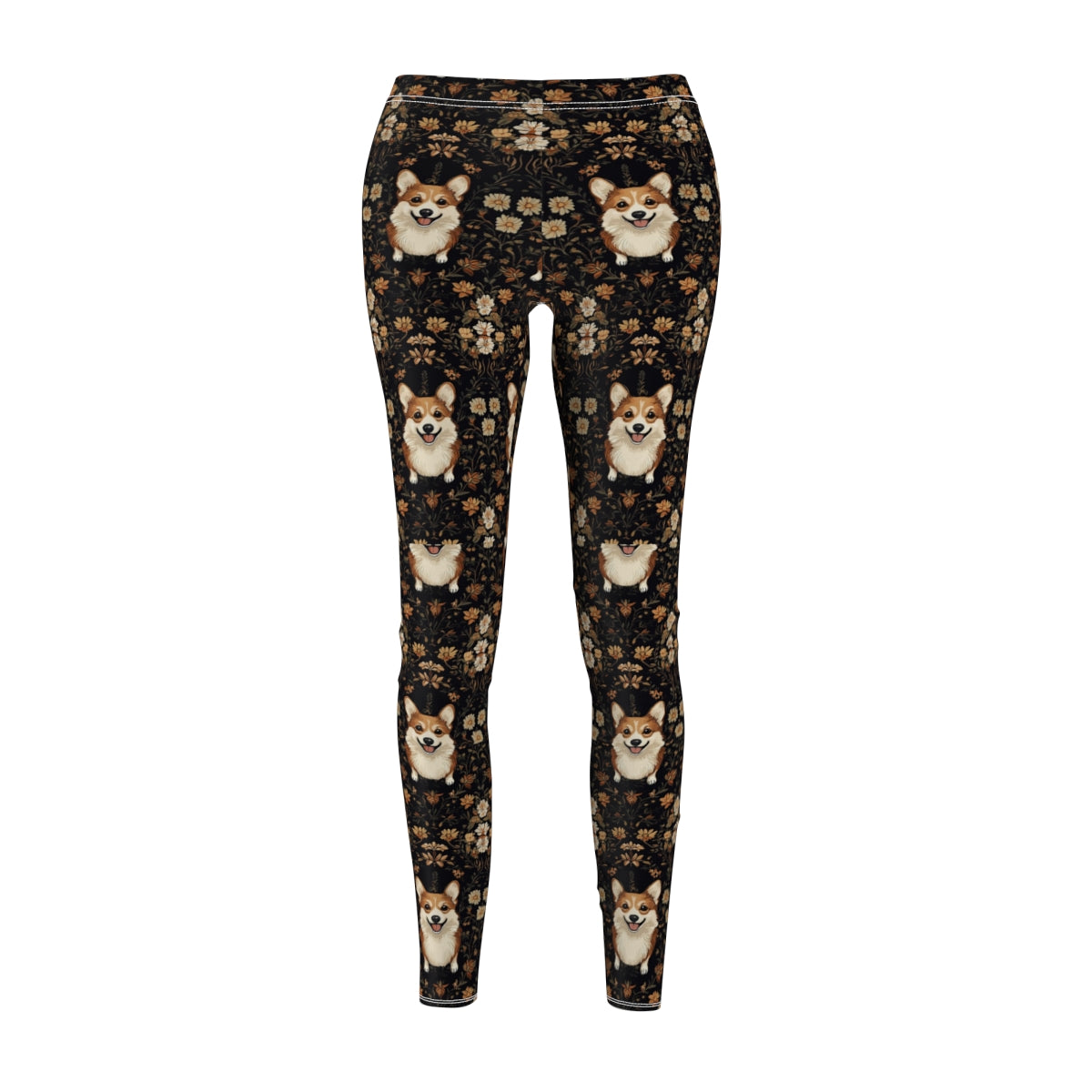 Charcoal Autumn Corgis Leggings