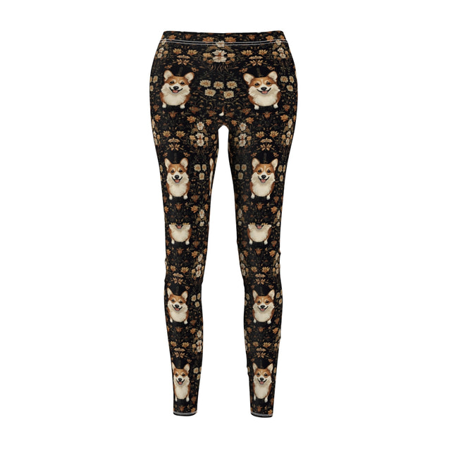Charcoal Autumn Corgis Leggings