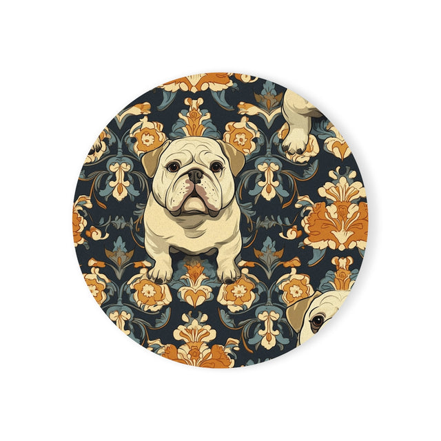 Charcoal Baroque Bulldogs Coasters