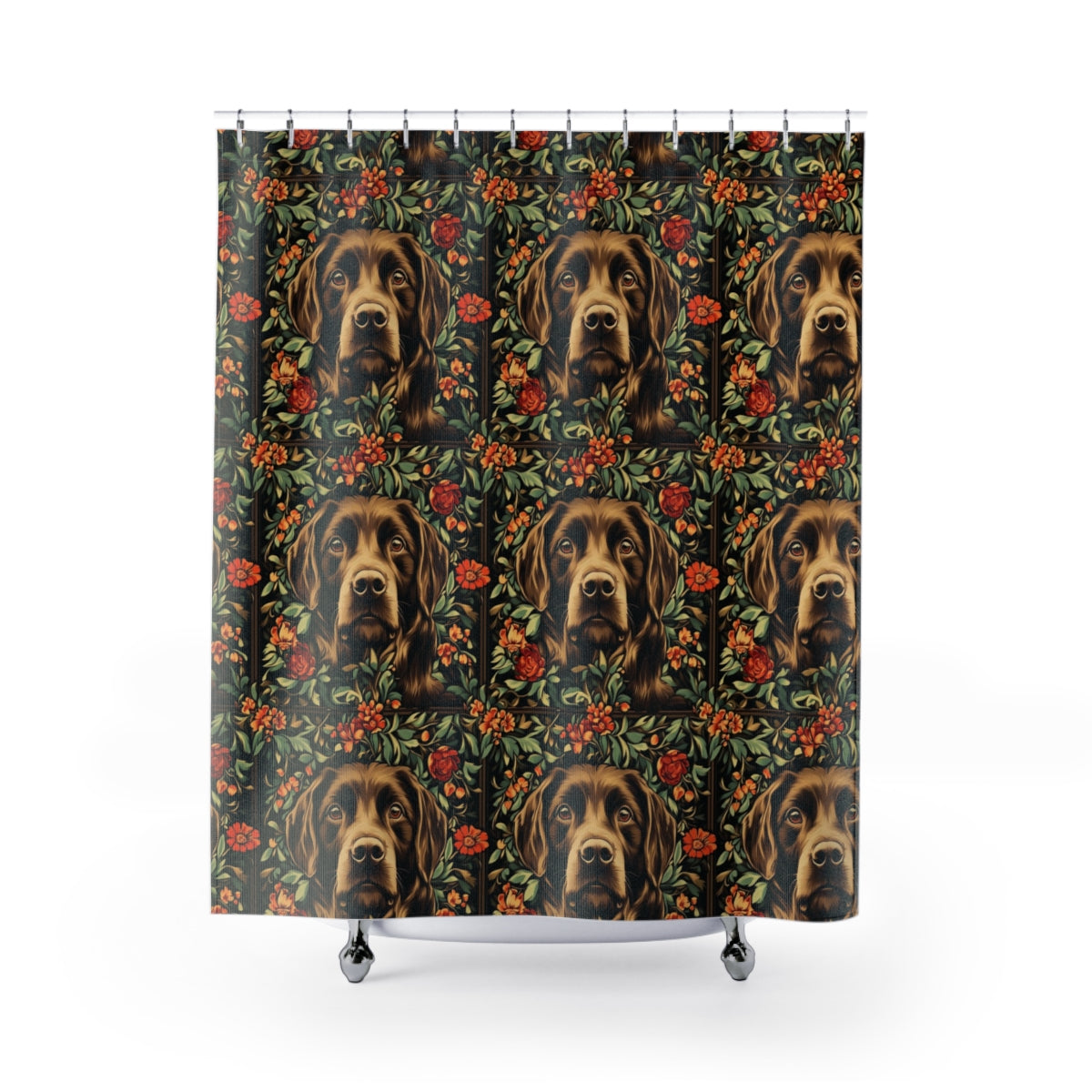 Charcoal Tapestry Labs Shower Curtain