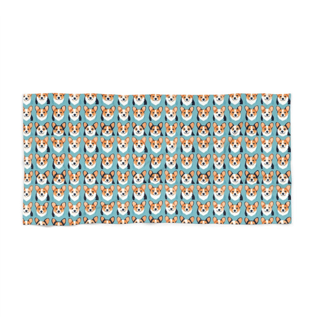 Cheerful Corgi Collective Beach Towel