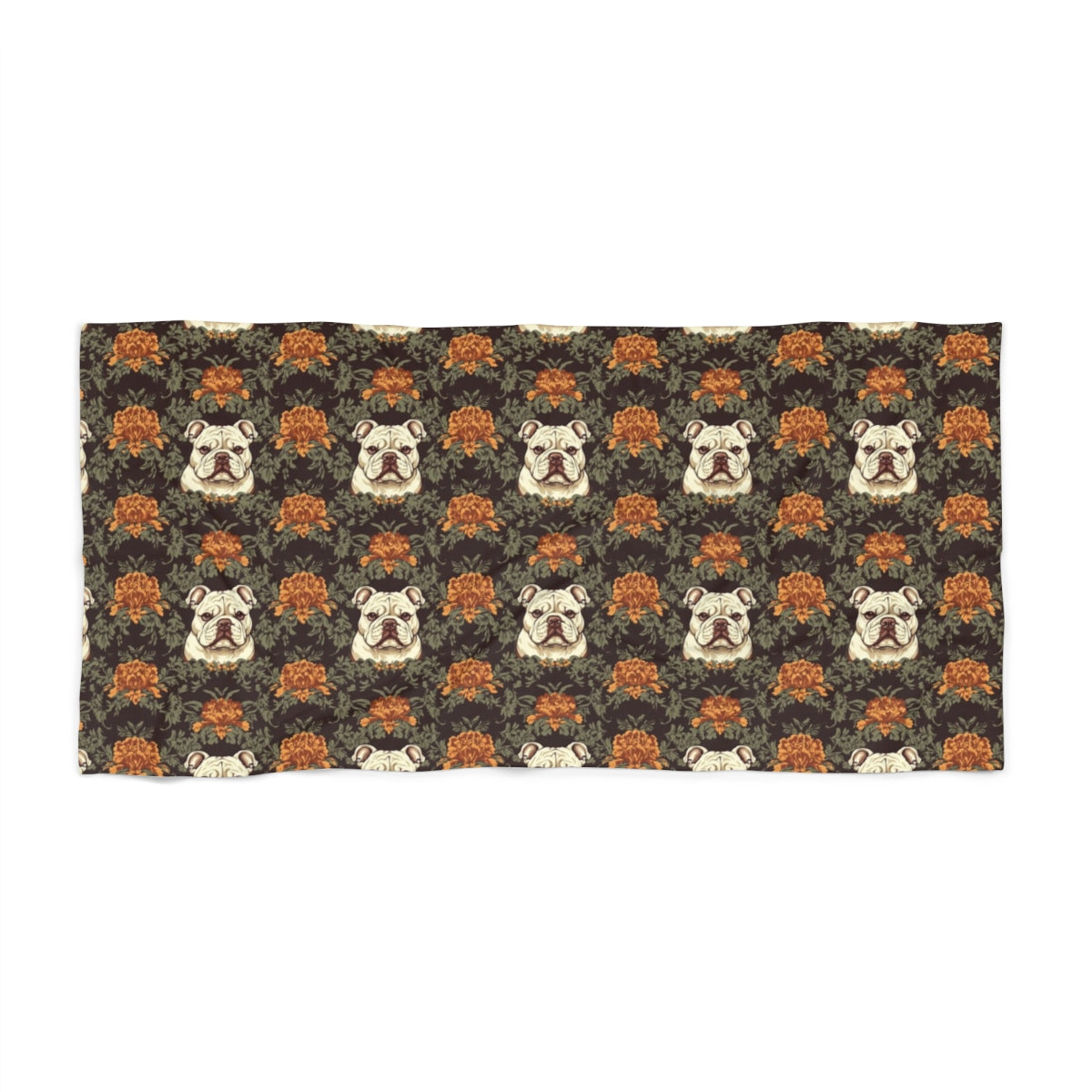 Chocolate Majesty Bulldogs Beach Towel