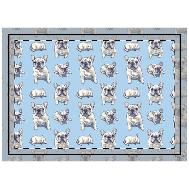 Cloudy Day Frenchies Throw Pillow
