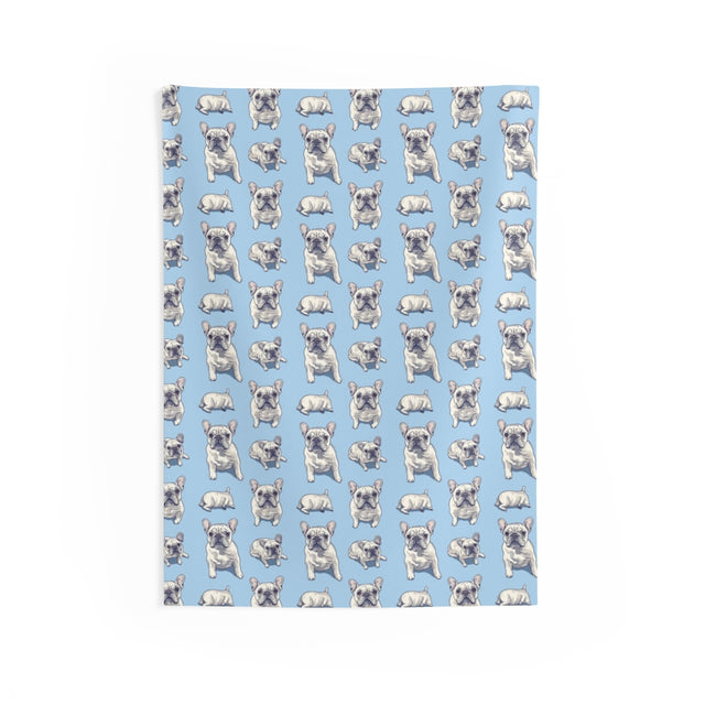 Cloudy Day Frenchies Wall Tapestry