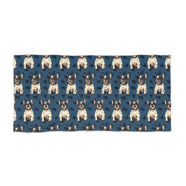 Cobalt Dreams Frenchies Beach Towel