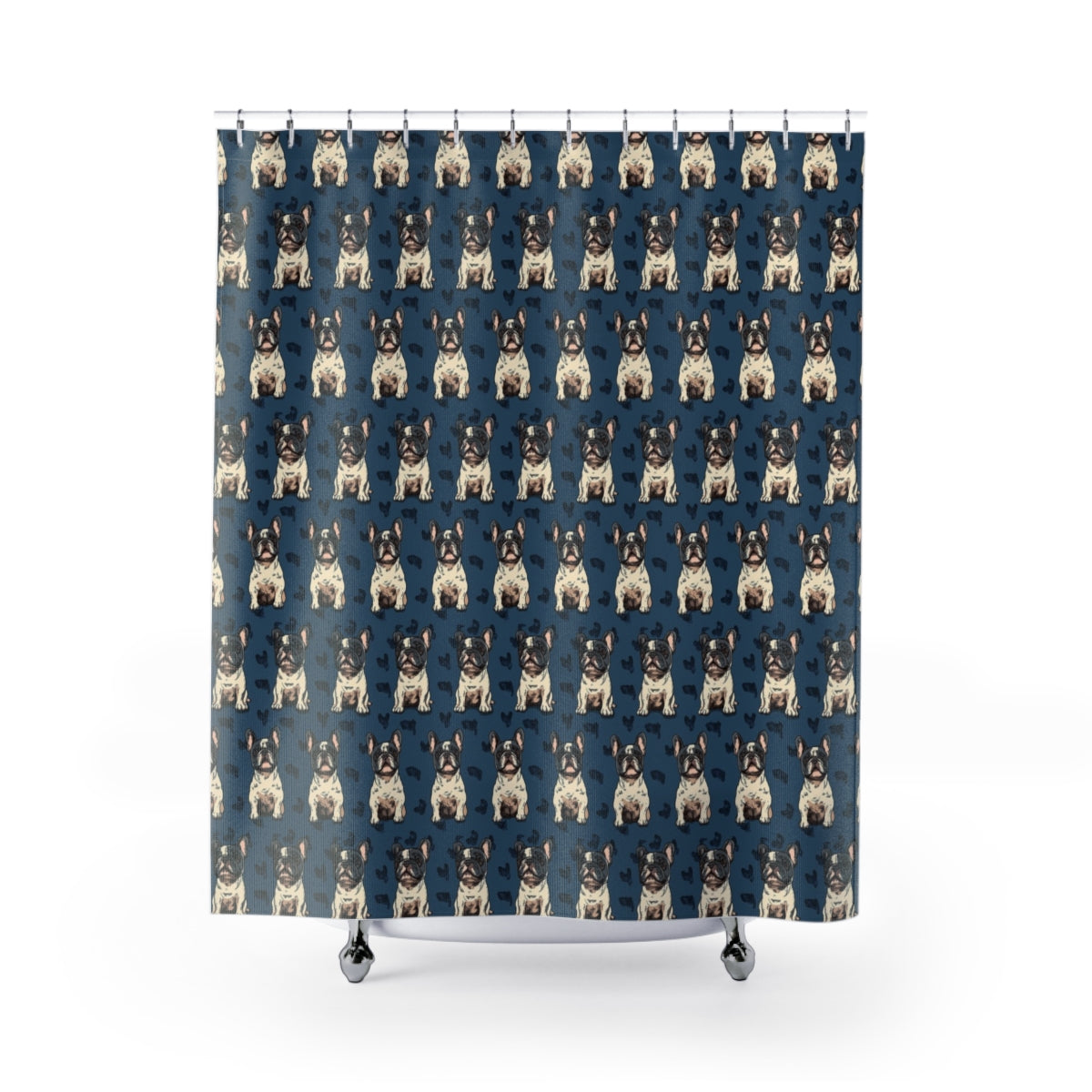Cobalt Dreams Frenchies Shower Curtain