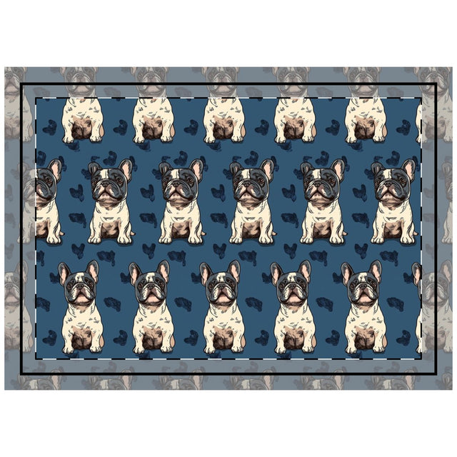 Cobalt Dreams Frenchies Throw Pillow