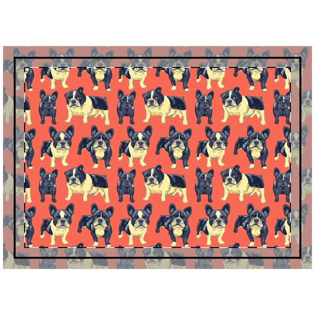 Coral Cafe Frenchies Throw Pillow