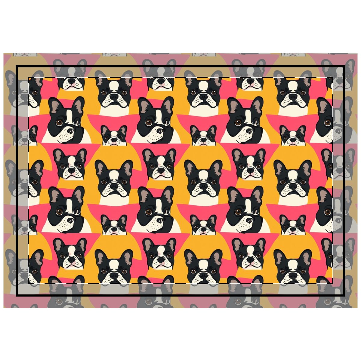 Coral Frenchie Fever Throw Pillow
