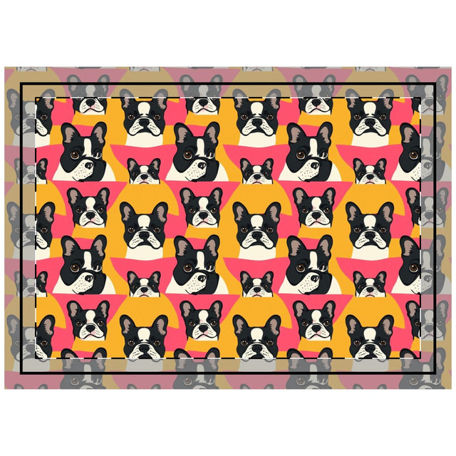 Coral Frenchie Fever Throw Pillow