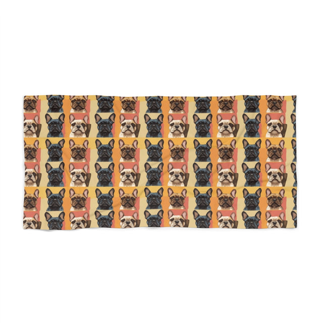 Coral Frenchie Gallery Beach Towel