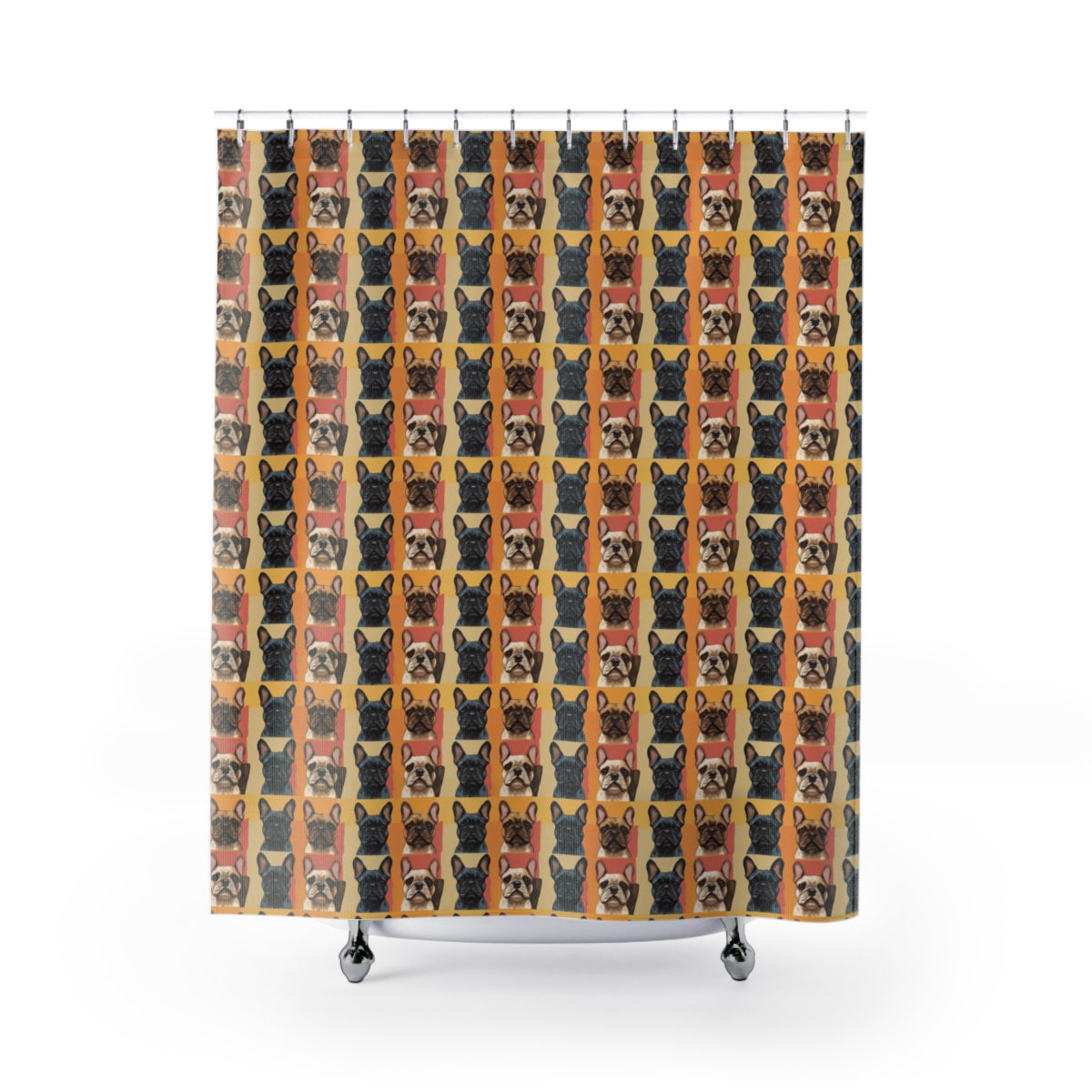Coral Frenchie Gallery Shower Curtain