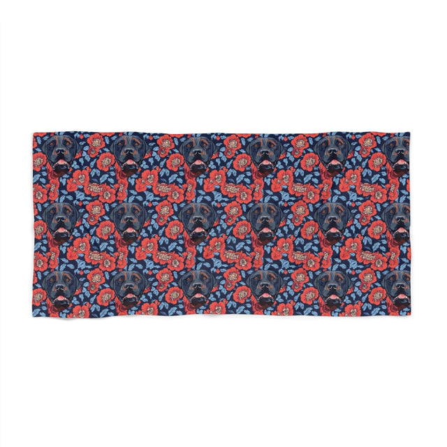 Coral Garden Rottweiler Beach Towel
