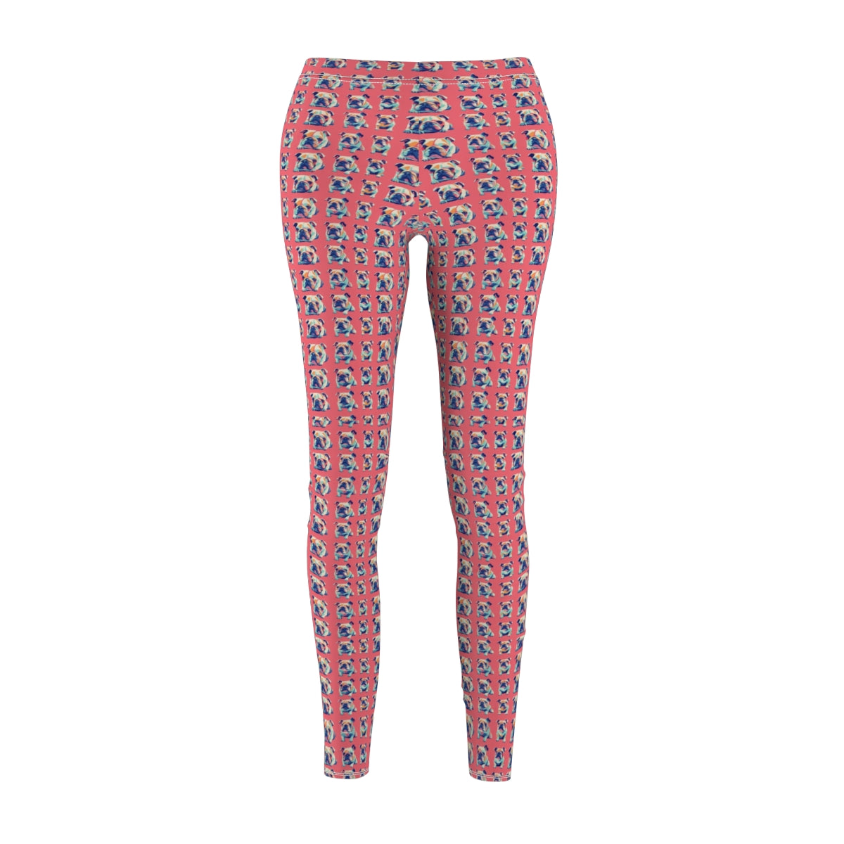 Coral Pop Bulldogs Leggings