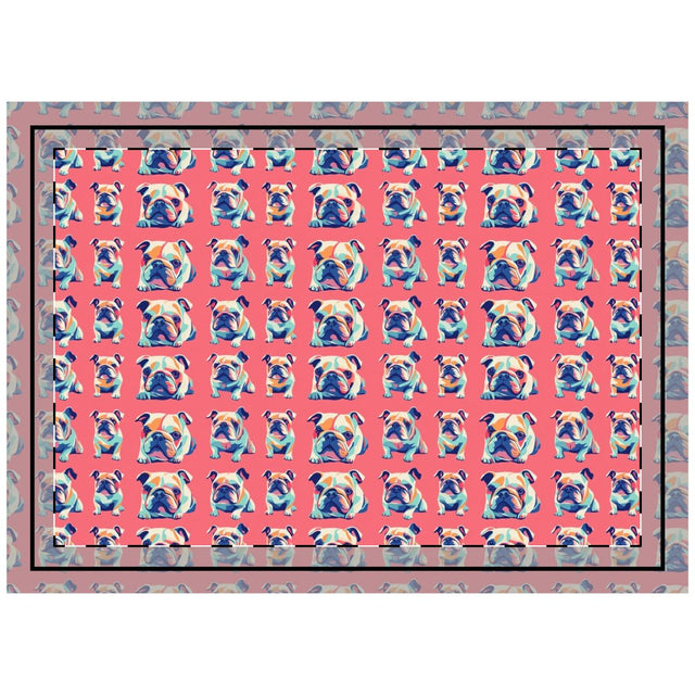 Coral Pop Bulldogs Throw Pillow