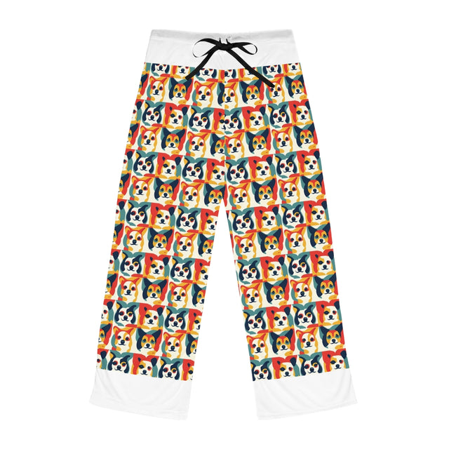 Coral Retro Corgis Pajama Pants