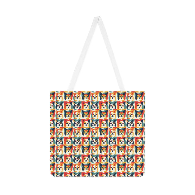 Coral Retro Corgis Tote Bag