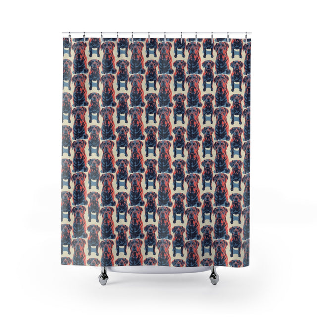 Coral Shadows Labradors Shower Curtain
